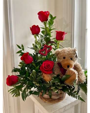 Love You Beary Much Basket Arrangement