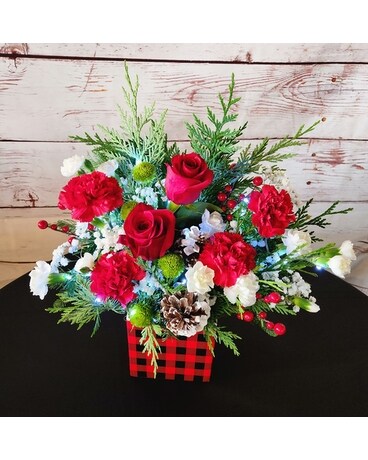 Home for the Holidays LED Light Up Flower Arrangement
