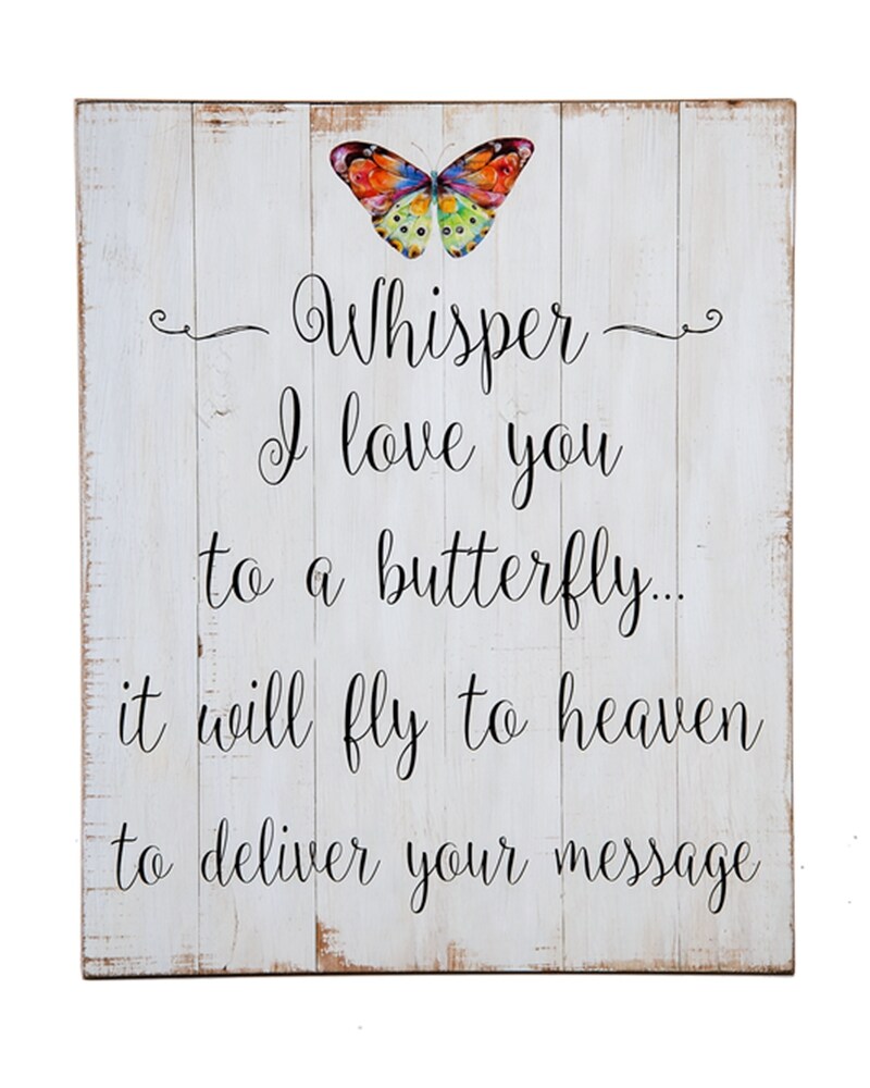 Butterfly Whisper Large Wood Plaque in South Hadley MA - Carey's