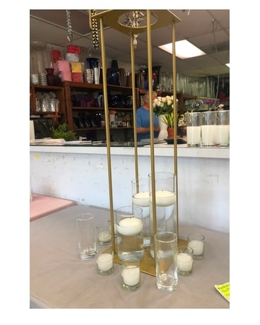 Gold stand Wedding Arrangement