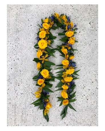 Blue & Yellow Maile lei Custom product