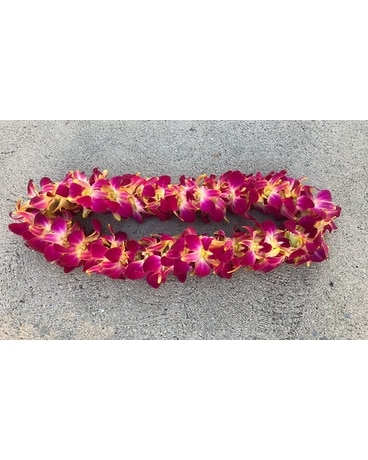 Double Red Dendrobium orchids Lei Custom product