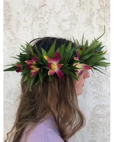 Red orchids with Ti leaf Custom product