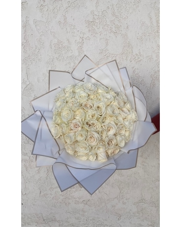 50 White roses bouquet Custom product