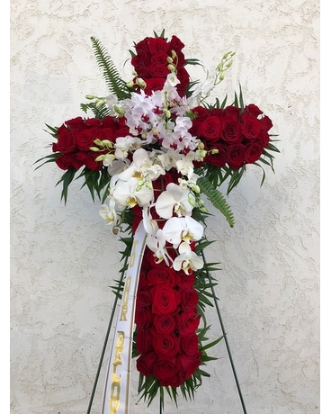 Cross with red roses Custom product