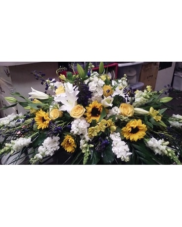 Casket floral with sunflower Custom product