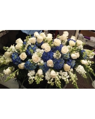 Blue & creme Casket floral Custom product