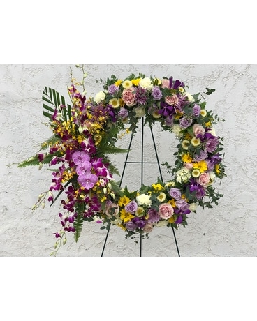 Pastel color wreath with orchids Custom product