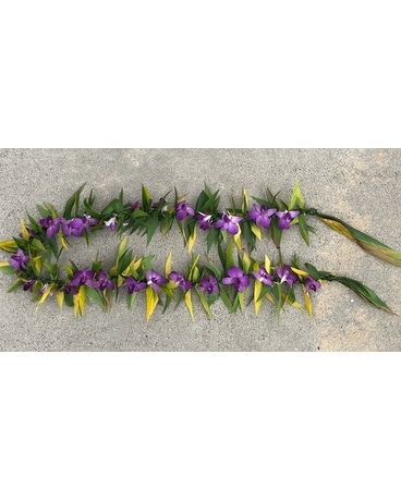 Maile with purple dendrobium Dish Garden Plant