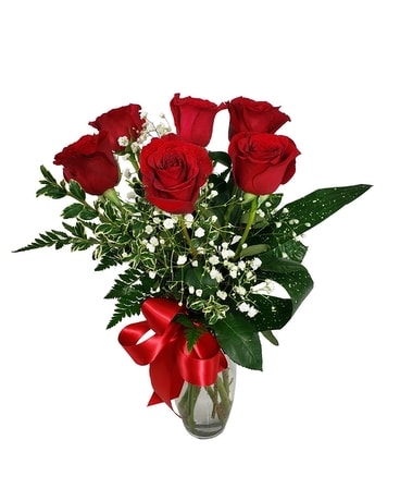 A Half Dozen Roses Flower Arrangement