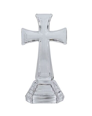 Cross On Base- Clear Glass Gifts