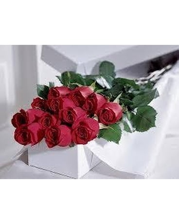 Boxed red roses Flowers