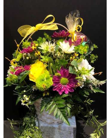 May Day Basket Flower Arrangement