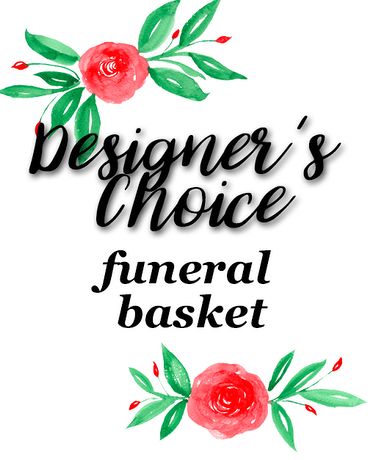 Designer's Choice Funeral Basket Flower Arrangement