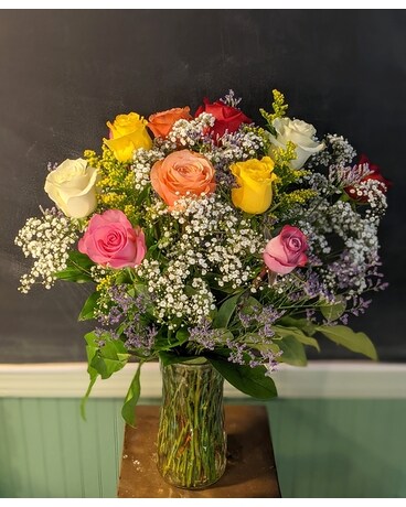 Mixed Roses Arranged Flower Arrangement