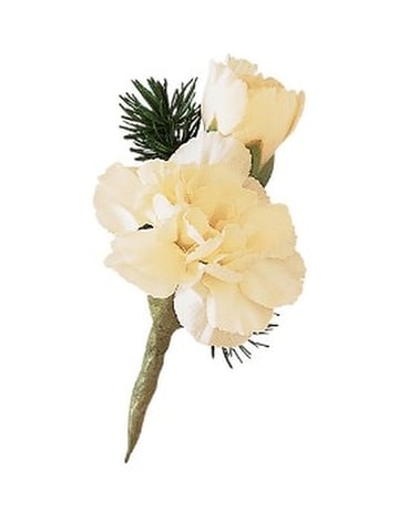 Miniature White Carnation Boutonniere Boutonniere