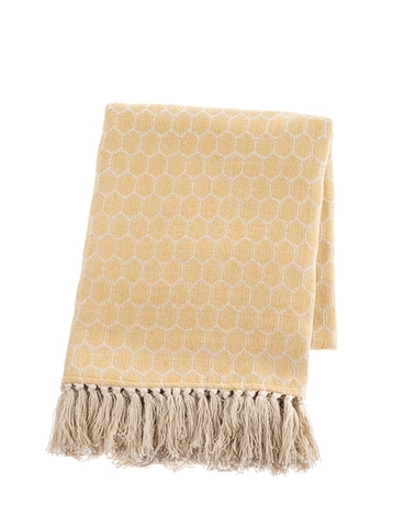 Yellow & Natural Honeycomb Throw Gifts