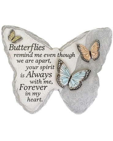 Butterfly Garden Stone Flower Arrangement