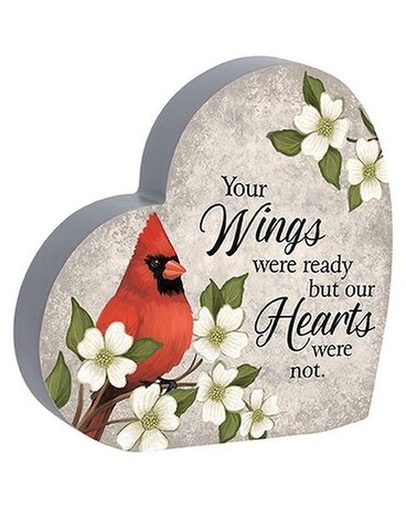 Wooden heart sitter Cardinal Gifts