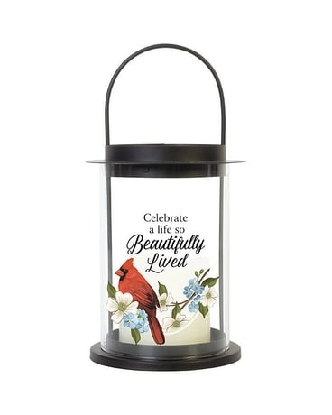 Candle Lantern- Celebrate A Life Flower Arrangement