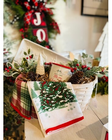 Christmas Gift Basket with Mug and Platter Gift Basket