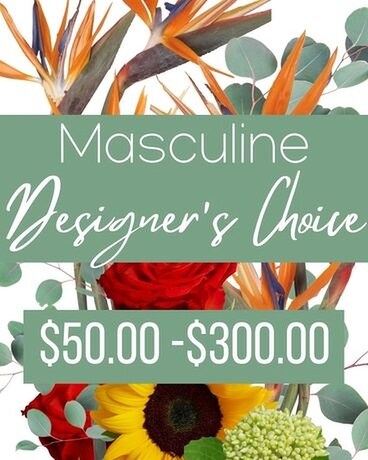 Masculine Designer's Choice Flower Arrangement