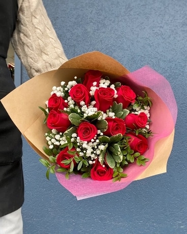 Red Rose Handtied Bouquet Bouquet