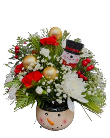 Frosty Snowman Bouquet Flower Arrangement