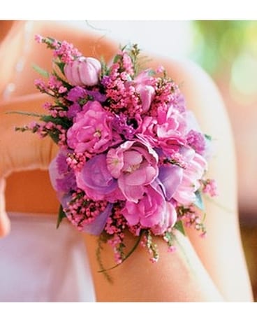 Purple Passion Wristlet Flower Arrangement