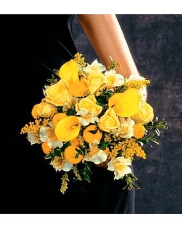 Gold and Lemon Nosegay Flower Arrangement