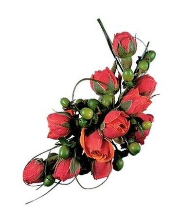 Spicy Orange Roses Corsage Flower Arrangement