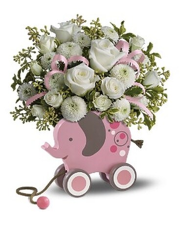 MiGi's Baby Elephant Bouquet by Teleflora - Pink Flower Arrangement