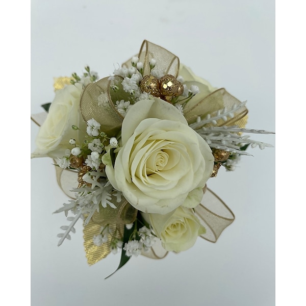 Solid Gold Wrist Corsage in Minnetonka MN - Westdale Floral Home & Garden