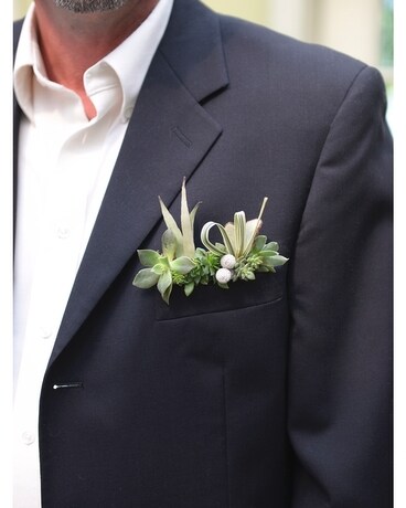 Succulent Pocket Square Flower Arrangement