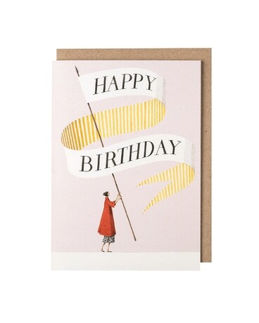 Birthday Banner Lady Flower Arrangement