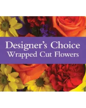 Designer's Choice Wrapped Cut Flowers Flower Arrangement