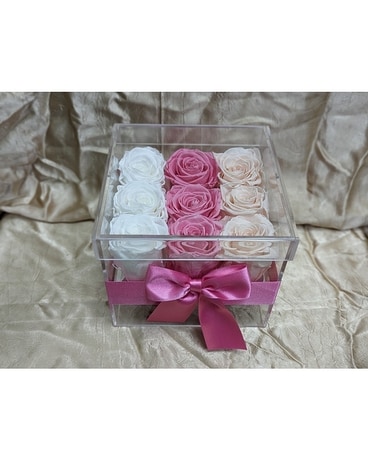 Crystal Beauty - 9 Roses Flower Arrangement