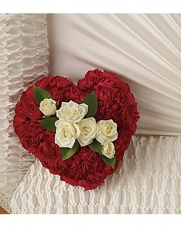 A Devoted Heart Casket Insert Funeral Casket Spray Flowers