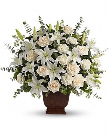 Teleflora's Loving Lilies And Roses Bouquet Funeral Arrangement