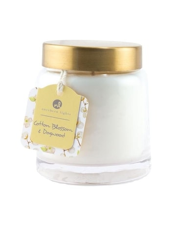 Cotton Blossom & Dogwood Candle Flower Arrangement