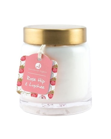 Rose Hip & Lychee Candle Flower Arrangement