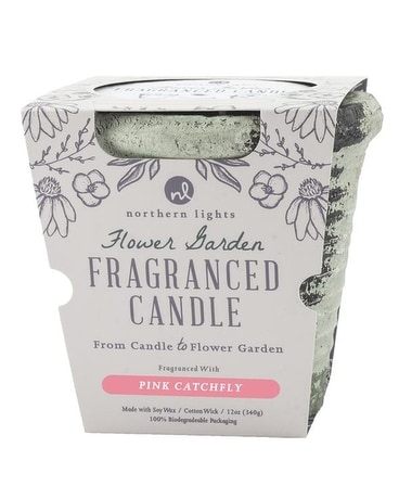 Pink Catchfly Flower Garden Candle Jar Candle