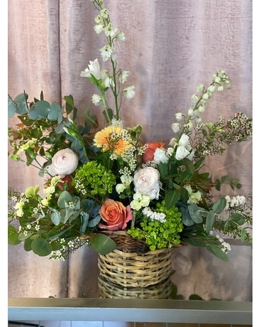 Summer Whimsy Basket Flower Arrangement