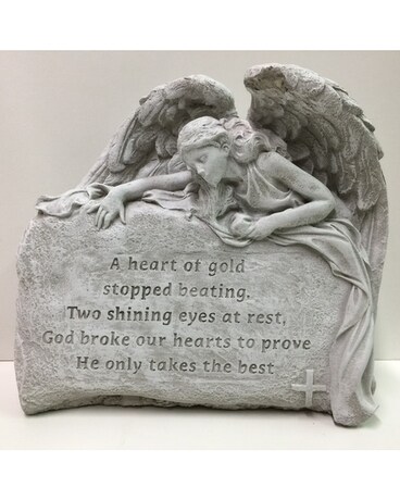 Angel Stone Heart of Gold Sympathy Arrangement
