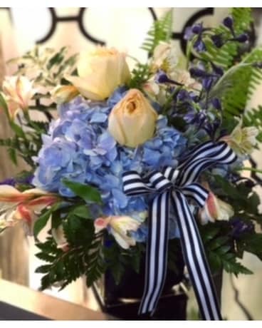 Cobalt Blue Nautical  Design Flower Arrangement