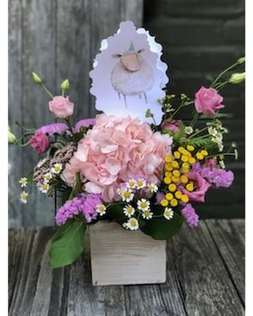 Welcome Little One Lamb Flower Arrangement