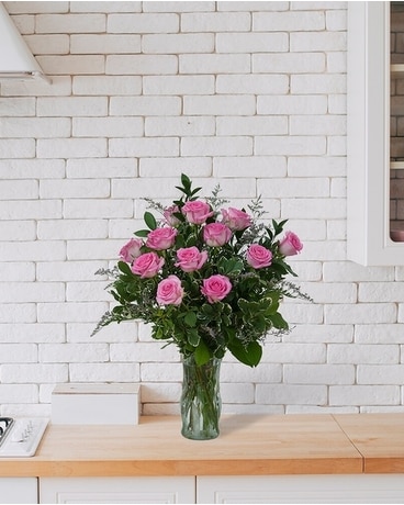 Pink Rose Perfection Flower Arrangement