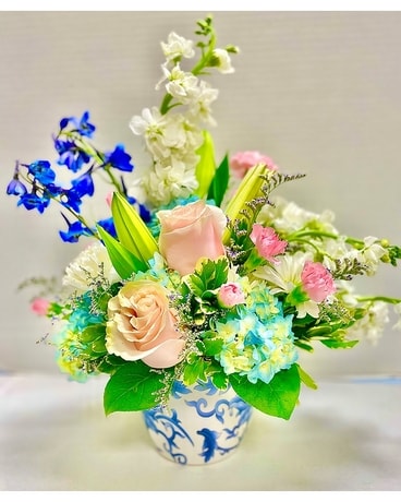 Winter Blues Flower Arrangement