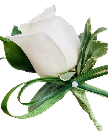 White Rose Boutonniere Boutonniere