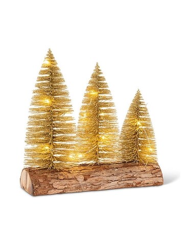 Glitter LED Trees On LOG Gifts